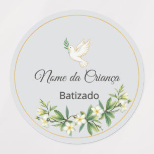 Adesivo Lembrancinha de Batizado Personalizado