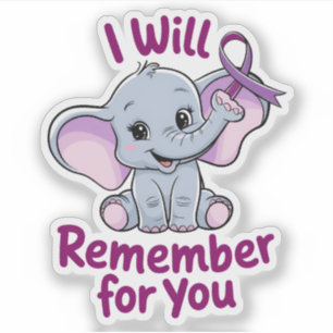 Adesivo Lembrar-me-ei de você, elefante bonito, Alzheimer