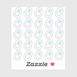 Adesivo Lembrete de Anel de Diamante Planejador de Casamen