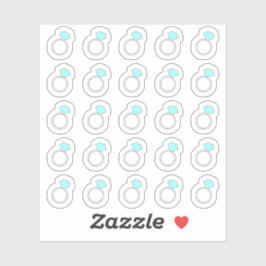 Adesivo Lembrete de Anel de Diamante Planejador de Noivado