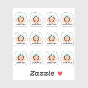 Adesivo Lembrete de Cabelo Lave Garota Cute Girl Bujo Plan