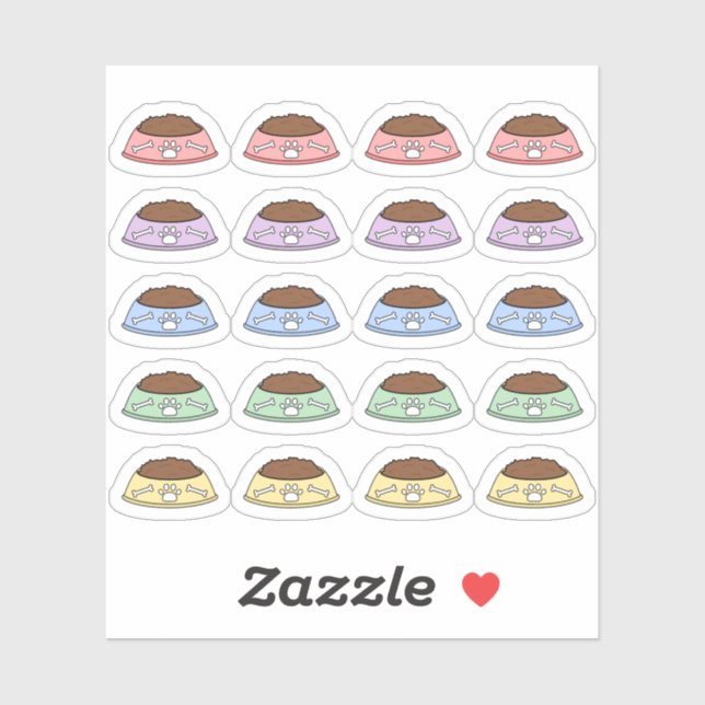 Adesivo Lembrete de Cachorro de Alimentação Comida de Pet  (Folha)