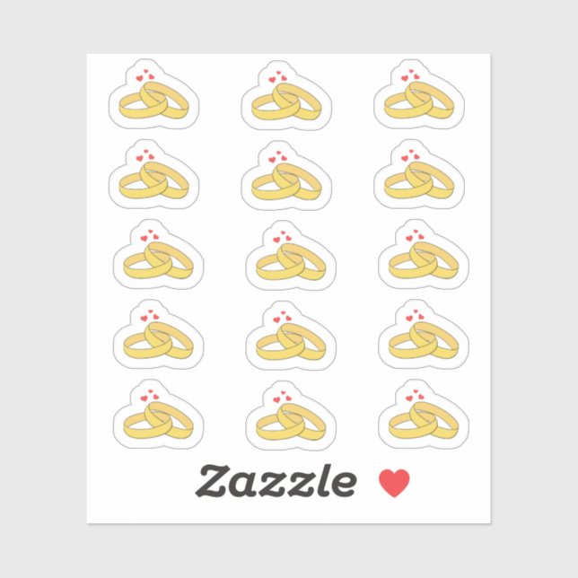 Adesivo Lembrete de Data de Aniversário de Casamento Anéis (Folha)