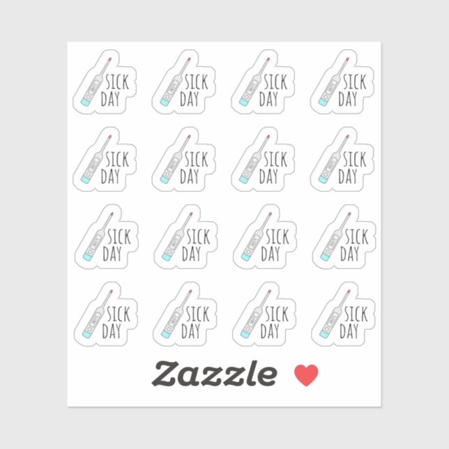 Adesivo Lembrete de Dia Doente Minitermômetro Planejador d (Folha)