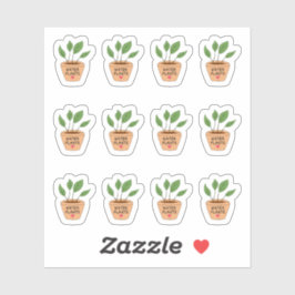 Adesivo Lembrete de Regar Plantas Mini Vasos de Plantas Bu