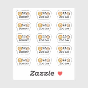 Adesivo Lembrete do dia do zoológico Animais selvagens e b