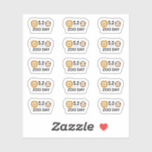 Lembrete do Dia do Zoológico Animais Selvagens Fof