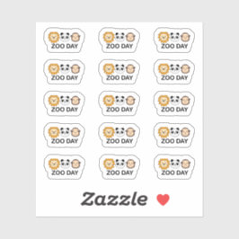 Adesivo Lembrete do Dia do Zoológico Animais Selvagens Fof