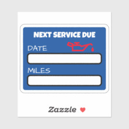 Adesivo Lembrete personalizável de mudança de óleo em grão