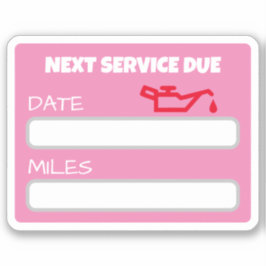 Adesivo Lembrete personalizável de mudança de óleo em grão