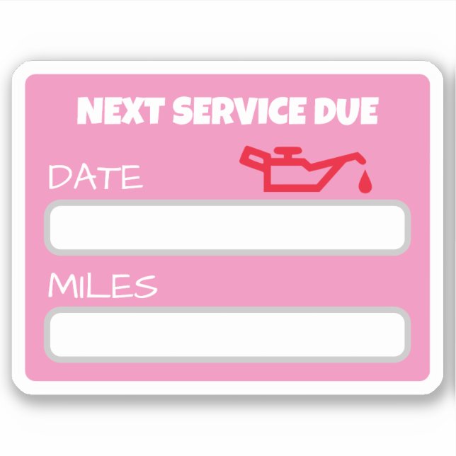 Adesivo Lembrete personalizável de mudança de óleo em grão (Frente)