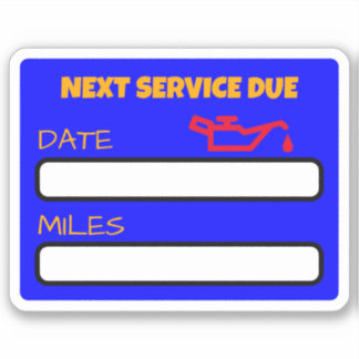 Adesivo Lembrete personalizável de mudança de óleo em grão