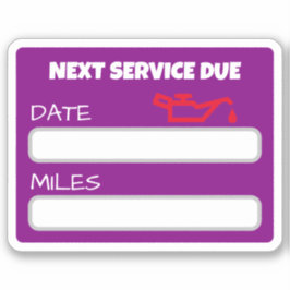 Adesivo Lembrete personalizável de mudança de óleo em grão