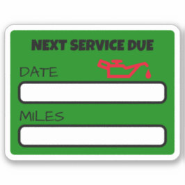 Adesivo Lembrete personalizável de mudança de óleo em grão