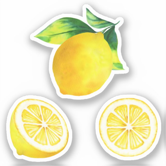 Adesivo Lemons Watercolor Citrus (Frente)