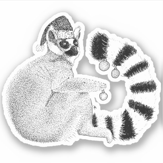 Adesivo Lemur de Natal (Frente)