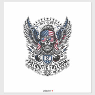 Adesivo Lenço Patriótico Rocker Old Glory Música Rock Meta