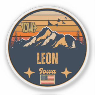 Adesivo Leon, Iowa Ia, Estados Unidos