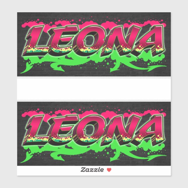 Adesivo Leona Vorname Name Graffiti Aufkleber Sticker (Folha)