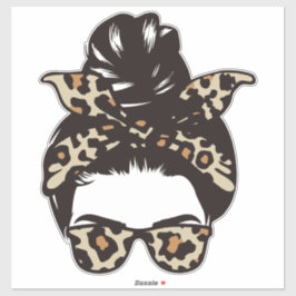 Adesivo Leopard Print Bandana e Óculos Mensagem