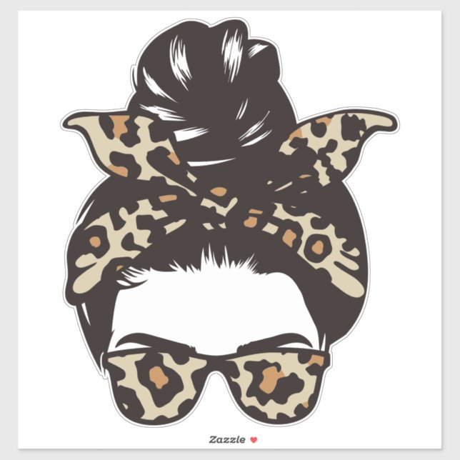 Adesivo Leopard Print Bandana e Óculos Mensagem (Folha)