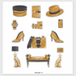 Adesivo Leopardo Imprime Decremente Mulher de Alta Moda Pl