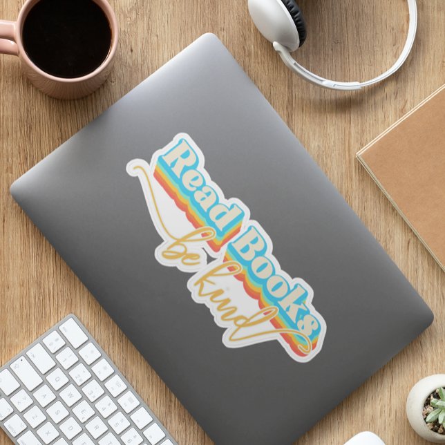 Adesivo Ler livros Seja Gentil Retro  (Criador carregado)