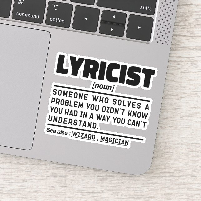 Adesivo Lericista Noun Definition Song Writer piada Humorí (Detalhe)