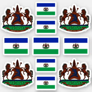 Adesivo Lesoto - símbolos nacionais/Casaco de armas e band