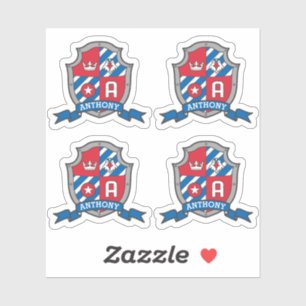 Adesivo Letra A nome personalizado Anthony Eagle cavaleiro