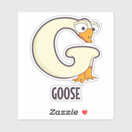 Adesivo Letra alfabética animal - G (ganso)