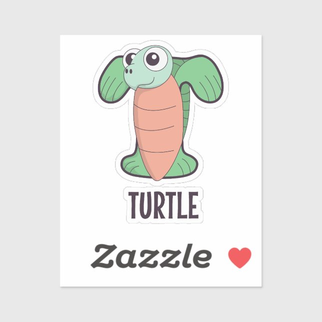 Adesivo Letra alfabética animal - T (Tartaruga) (Folha)