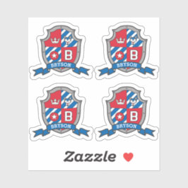 Adesivo Letra B nome personalizado Bryson wolf dog knights