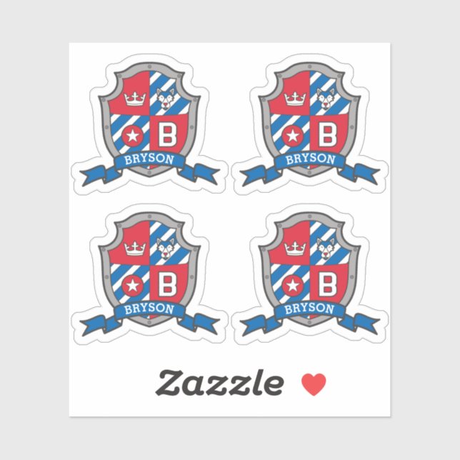 Adesivo Letra B nome personalizado Bryson wolf dog knights (Folha)