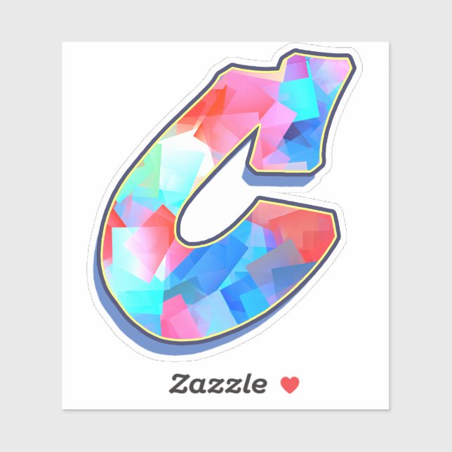 Adesivo Letra C _ Letras alfabéticas do Grafite (Folha)