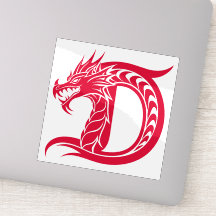 Letra D Estilizada com Dragão, Alfabeto de Dragão,