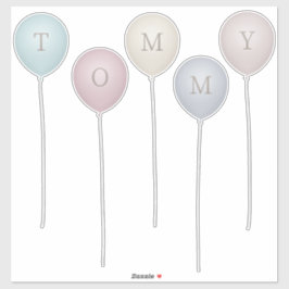 Adesivo Letra de Balão Personalizada de Pinks e Cinza Sepi