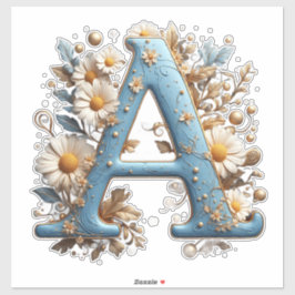Adesivo Letra Decorativa A Com Esmalte Azul