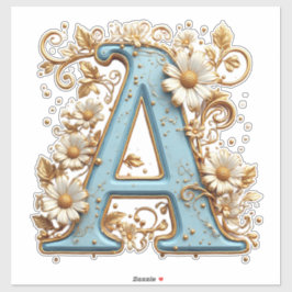Adesivo Letra Decorativa A Com Esmalte Azul