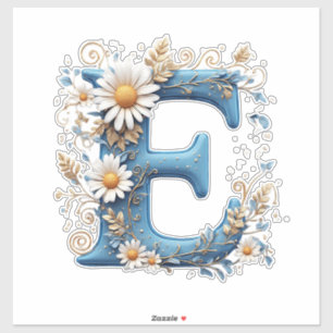 Adesivo Letra Decorativa E Com Esmalte Azul