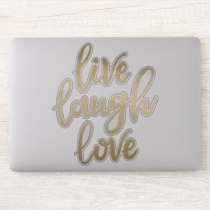 Adesivo Letra Dourada Faux Laugh Live Laugh Love