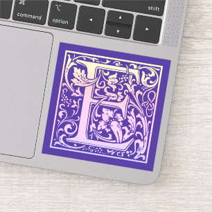 Adesivo Letra E Colorida Gradiente da Primeira Letra Vinta