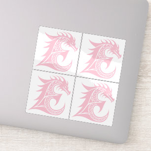 Adesivo Letra E Estilizada com Dragão, Alfabeto de Dragão,