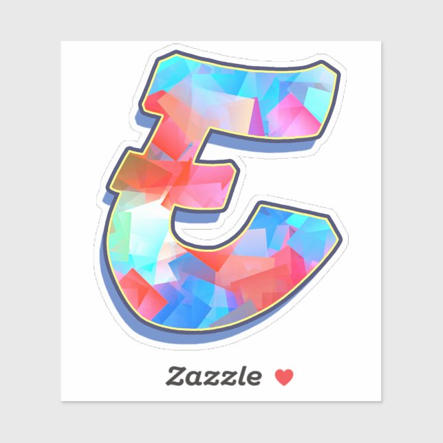 Adesivo Letra E _ Letra alfabética do Grafite (Folha)