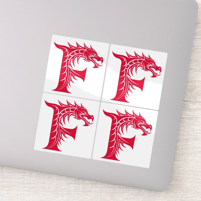 Adesivo Letra F Estilizada com Dragão, Alfabeto de Dragão, (Detalhe)