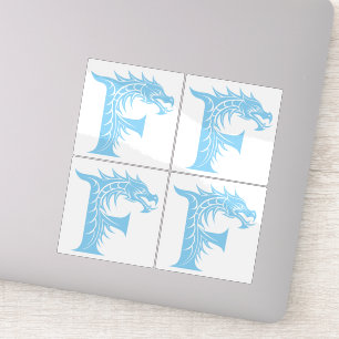 Adesivo Letra F Estilizada com Dragão, Alfabeto de Dragão,