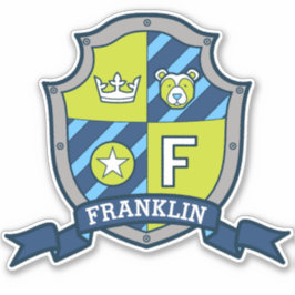 Adesivo Letra F nome personalizado Franklin cavaleiros cri