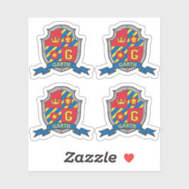 Adesivo Letra inicial G nome personalizado escudo da crist