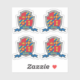 Adesivo Letra inicial I nome personalizado escudo da crist