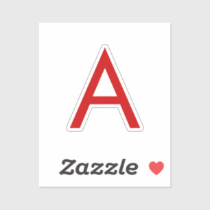 Adesivo Letra inicial simples, vermelha branca, monograma